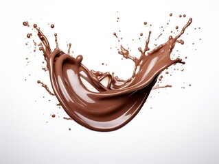 Huge Chocolate Splash on a White Background.