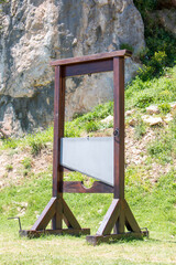 wooden guillotine in Knin Fortress (Kninska tvrđava) in the state of Šibenik-Knin Croatia