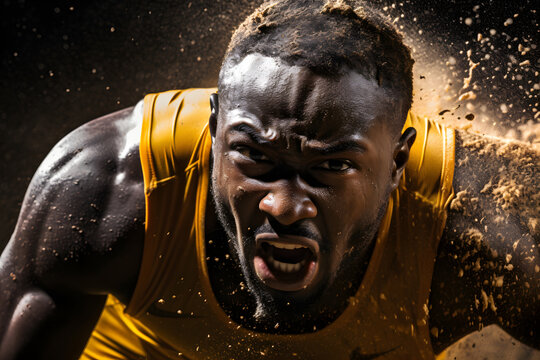 the intensity of sports photography running man