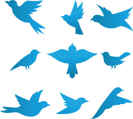set of birds vector art element design, bird, vector, silhouette, animal, illustration, flying, nature, icon, pattern, set, fish, birds, art, design, symbol, sea, dove, seamless, shark, swallow, wing