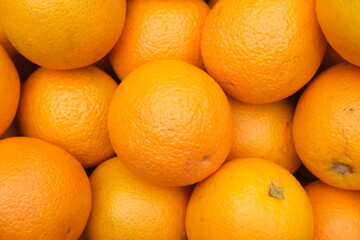 Top view of orange fruits , sweet citrus fruit close up view