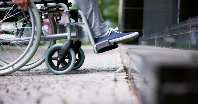 Paralyzed Man With Disability Stair Access