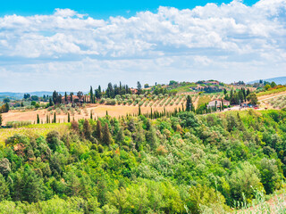 Tuscany landscape and clouds
