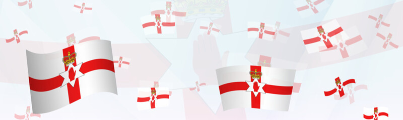 Fototapeta premium Northern Ireland flag-themed abstract design on a banner. Abstract background design with National flags.