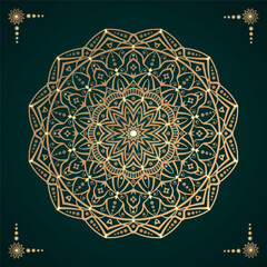 Golden Mandala Design And Template 