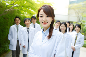 Fototapeta premium A group of a smiling doctor