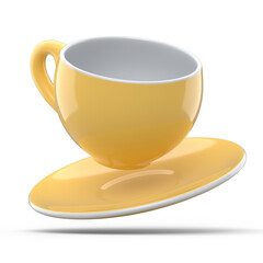 Ceramic coffee cup for cappuccino, americano, espresso, mocha, latte on white