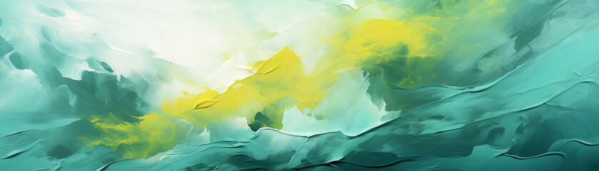 Yellow green abstract acrylic background, waves, blobs and formless shapes, for banners and flyers