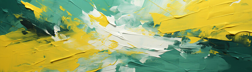 Yellow green abstract acrylic background, waves, blobs and formless shapes, for banners and flyers - obrazy, fototapety, plakaty