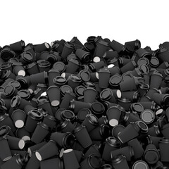 Obraz premium Heap of paper coffee cups for cappuccino, americano, espresso, mocha, latte