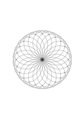 Rosette in form einer sternförmigen blüte mit einer vielzahl sich teilweise überlappenden blütenblättern