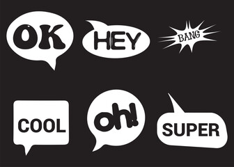 Back to School in comic speech bubbles, pop art style. Education concept. Comic dialog cloud, space cartoon. Set memphis school comic bubble halftone dot. Creative idea conversation explosion balloon