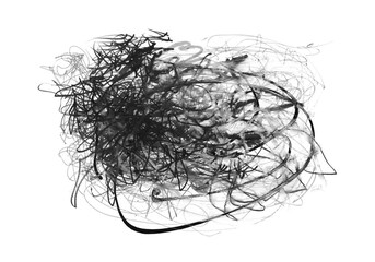Hand drawn scrawl sketch line chaos doodle pattern. Pen, pencil, crayon texture ink texture art abstract background. Black and white..