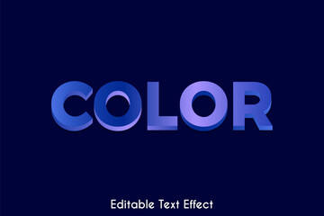 Color editor text effect font, design illustration