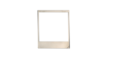 Old polaroid photo with curled corners, a design element on a neutral transparent background, PNG