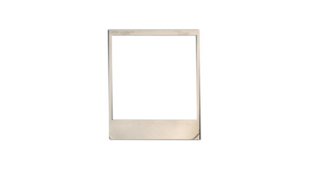 Old polaroid photo with curled corners, a design element on a neutral transparent background, PNG