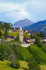 Fototapeta na wymiar St. Peter in der Region Plessur, Gemeinde Arosa im Kanton Graubünden (Schweiz)