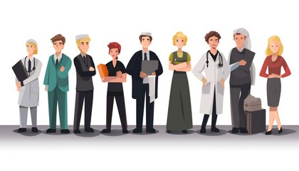 People Profession Lineless Cartoony Illustration