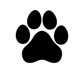 Paw icon. Dog, cat paw icon. Zoo, vet logo element. Paw print vector symbol. - obrazy, fototapety, plakaty