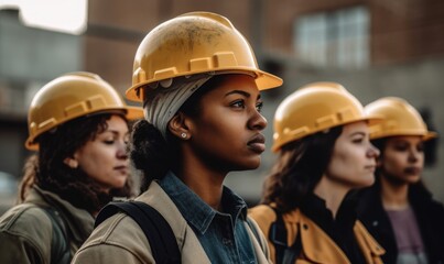A group of diverse female construction contract workers - Powered by Adobe