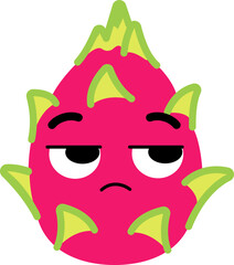 Dragon Fruit Face Looking Right Mistrust