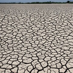 Dry land due to global warming