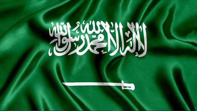flag of saudi arabia waving