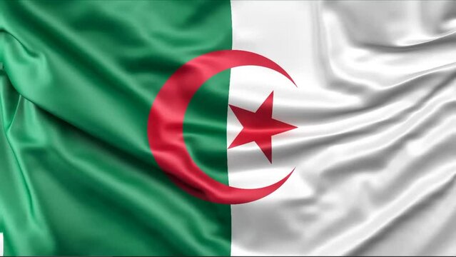the flag of algerian waving