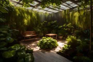 tropical garden created using AI tool