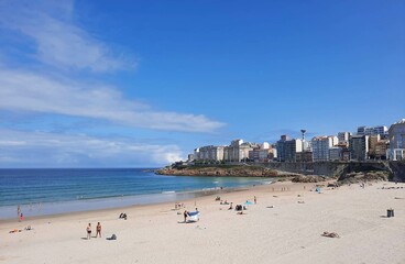 Fototapeta na wymiar Playa del Orzán en A Coruña, Galicia