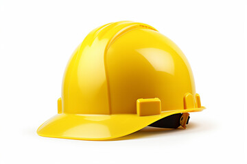 Fototapeta premium Yellow safety helmet on white background.