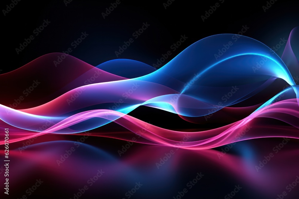 Wall mural abstract neon wave background. illustration