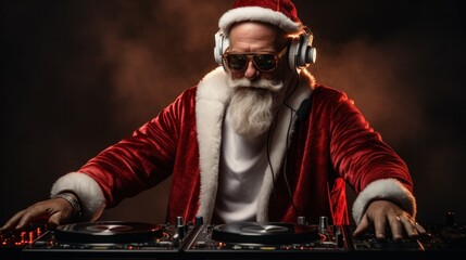 Santa Claud DJ. Illustration 