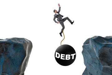 Debt and loan concept with businessman
