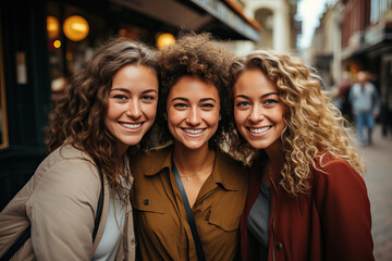 Three women standing together