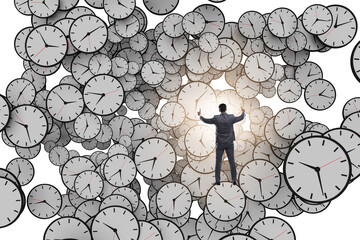 Time management concept with businessman