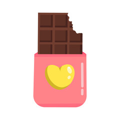 Sweet cartoon cute colorful kawaii style chocolate bar with secret flavor