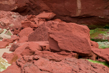 Sandstone cliffs of Exmouth beach,England.UK.