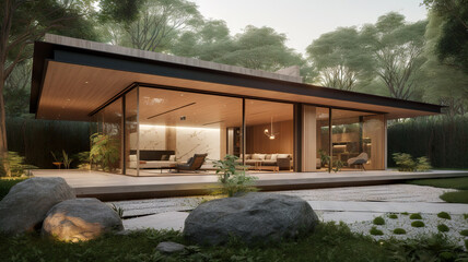 Modern Villa - Generative AI - AI generated