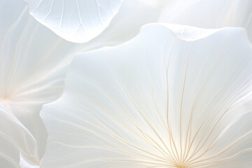 Filigree white transparent petals, closeup blossom for background banner