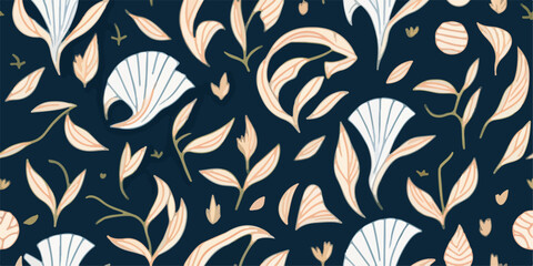 Coastal Splendor, Vector Seashell Pattern Collection