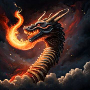 Chinese dragon in the sky