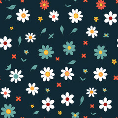 small flowers flat design illustration