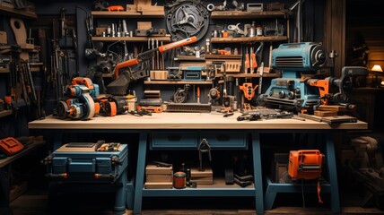 worker toolbox, for worker's day, everything for construction, selective focus
