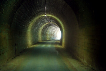 Interior of Olvera Tunnel at Via Verde de la Sierra greenway - Olvera, Andalusia, Spain