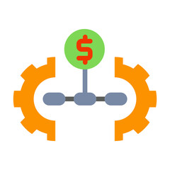 value chain icon.business chain,money chain illustration. isolated on white background