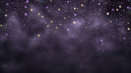 Illustrated Chalk Stars Halloween Grunge Slate Chalkboard Style Purple Background