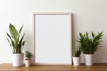 frame mockup, white frame, white picture design, Generative AI