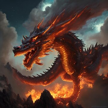 Chinese dragon in the sky