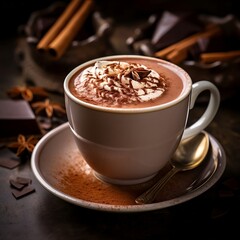 cup of hot chocolate. Generated with AI.